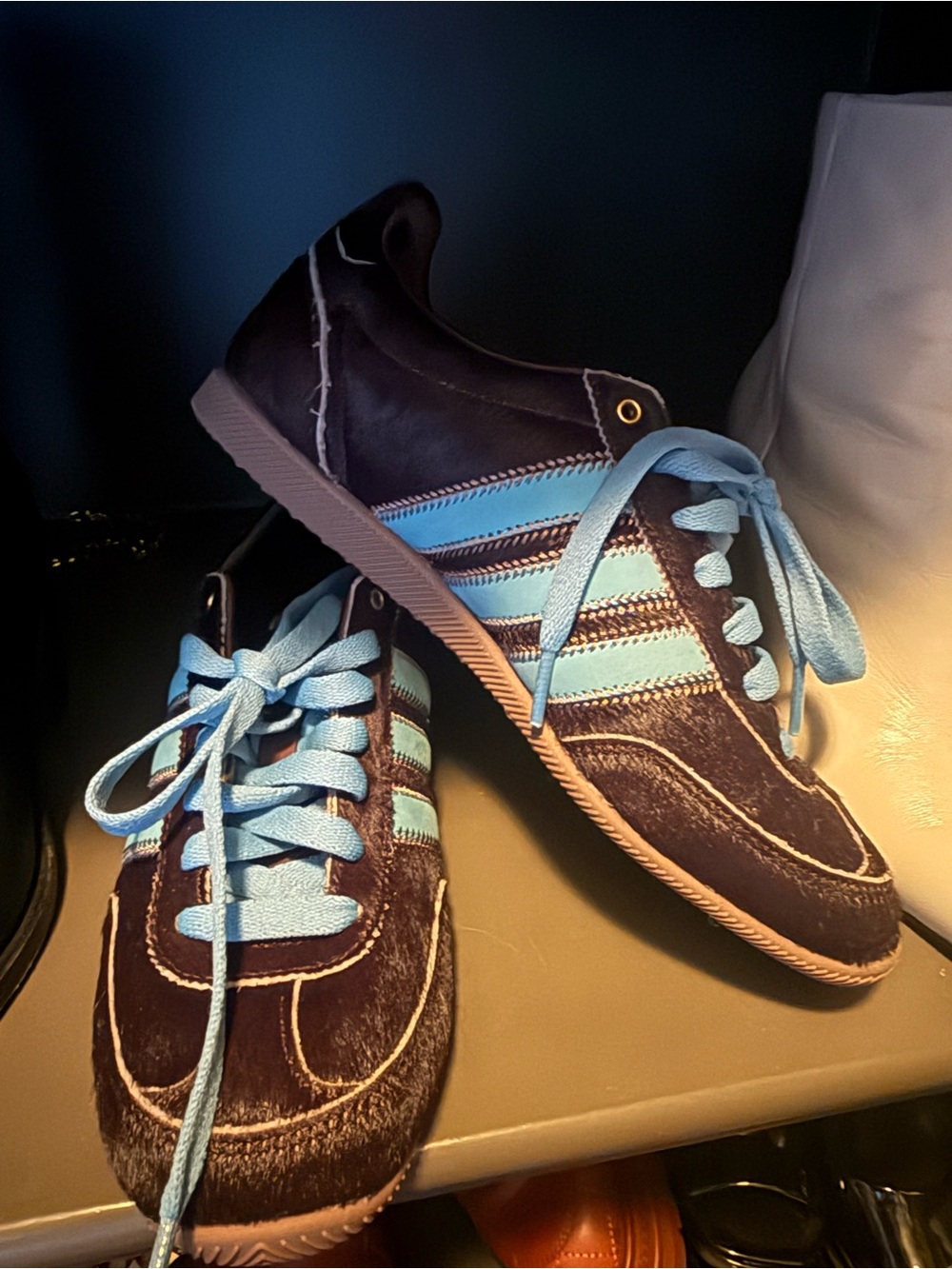 adidas Women's Athletic Shoes in Black with Light Blue Accents